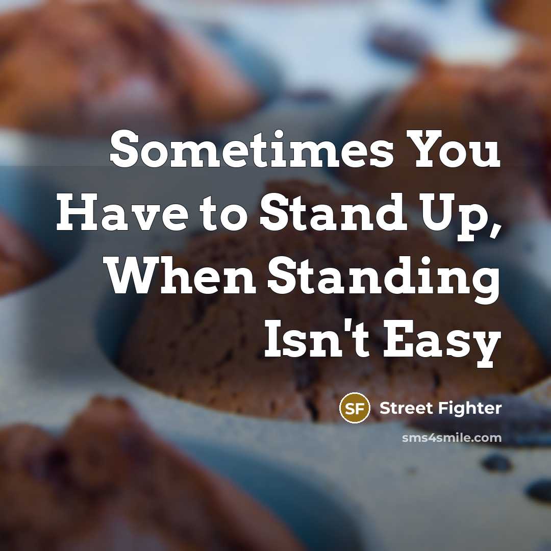 “Sometimes You Have to Stand Up, When Standing Isn't Easy” quote by Street Fighter