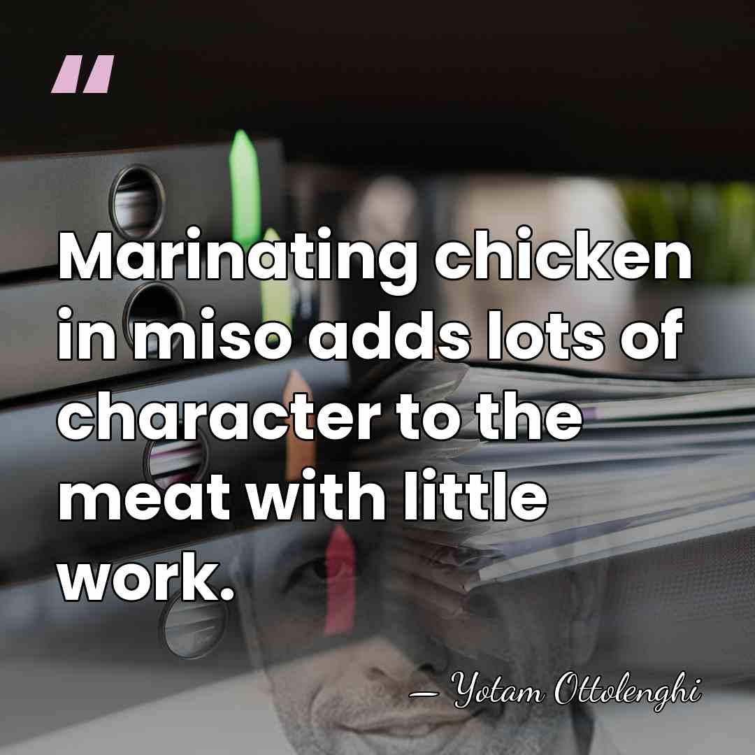 Marinating chicken in miso adds lots of character to the meat with&hellip; - Yotam Ottolenghi