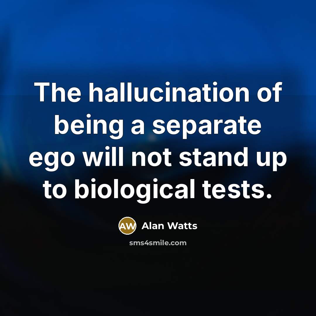 “The hallucination of being a separate ego will not stand…” quote by Alan Watts