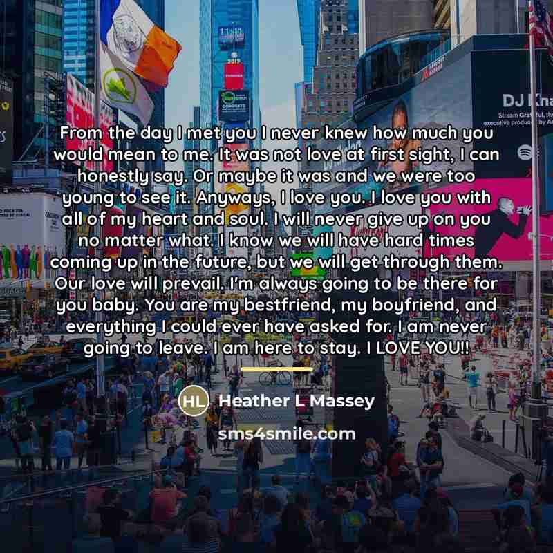 “From the day I met you I never knew how…” quote by Heather L Massey