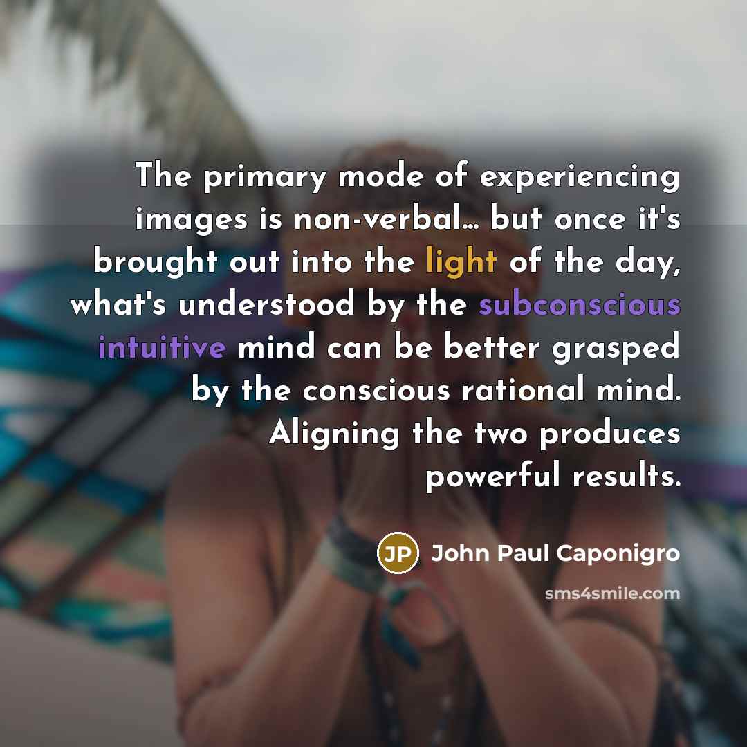 “The primary mode of experiencing images is non-verbal... but once…” quote by John Paul Caponigro
