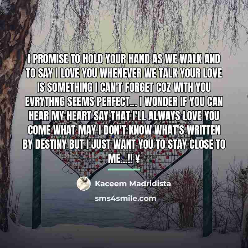 “I Promise To Hold Your Hand As We Walk And…” quote by Kaceem Madridista