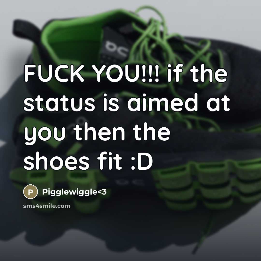 “FUCK YOU!!! if the status is aimed at you then…” quote by Pigglewiggle<3