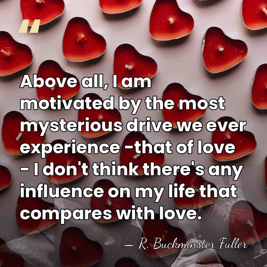 Above all, I am motivated by the most mysterious drive we ever&hellip; - R. Buckminster Fuller