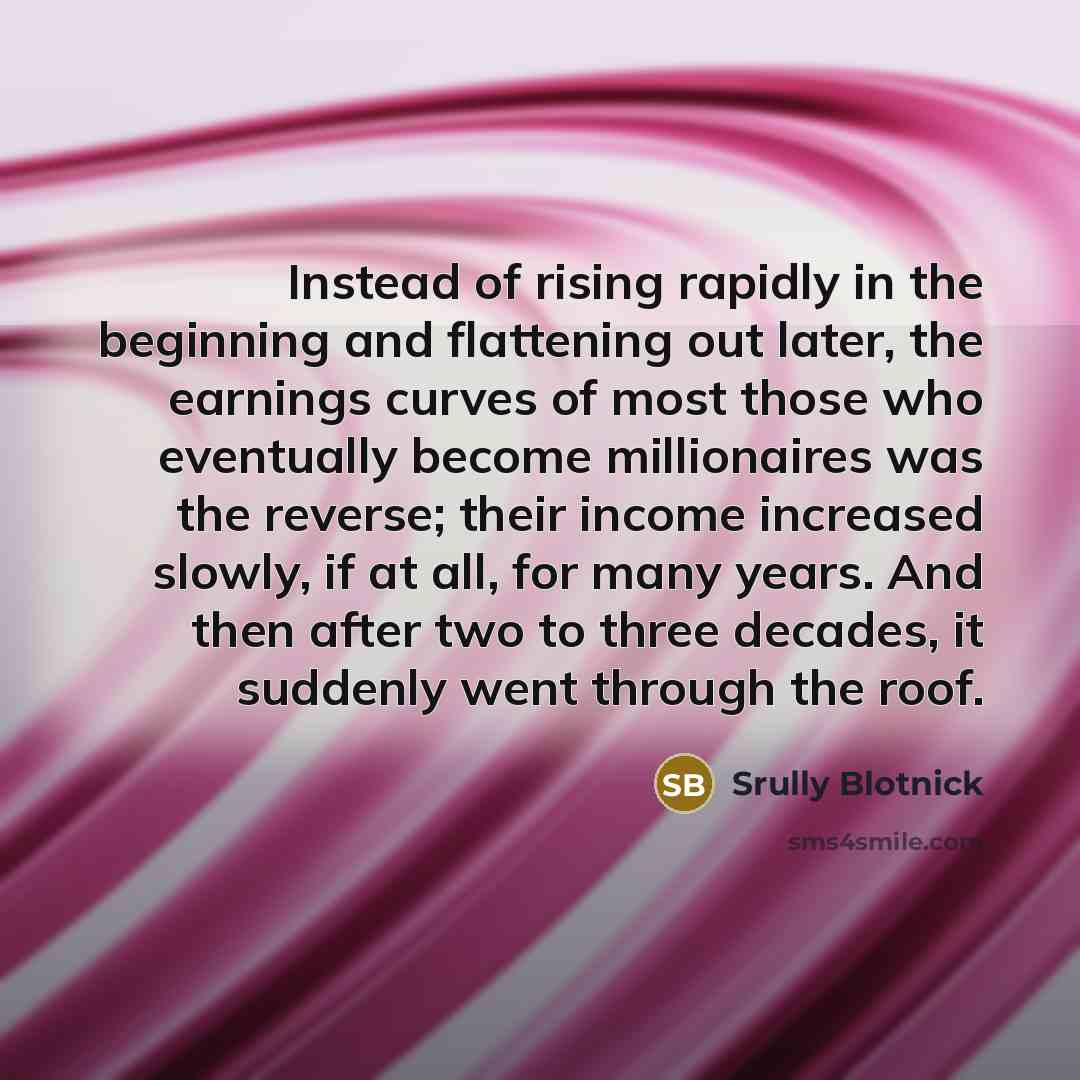 “Instead of rising rapidly in the beginning and flattening out…” quote by Srully Blotnick