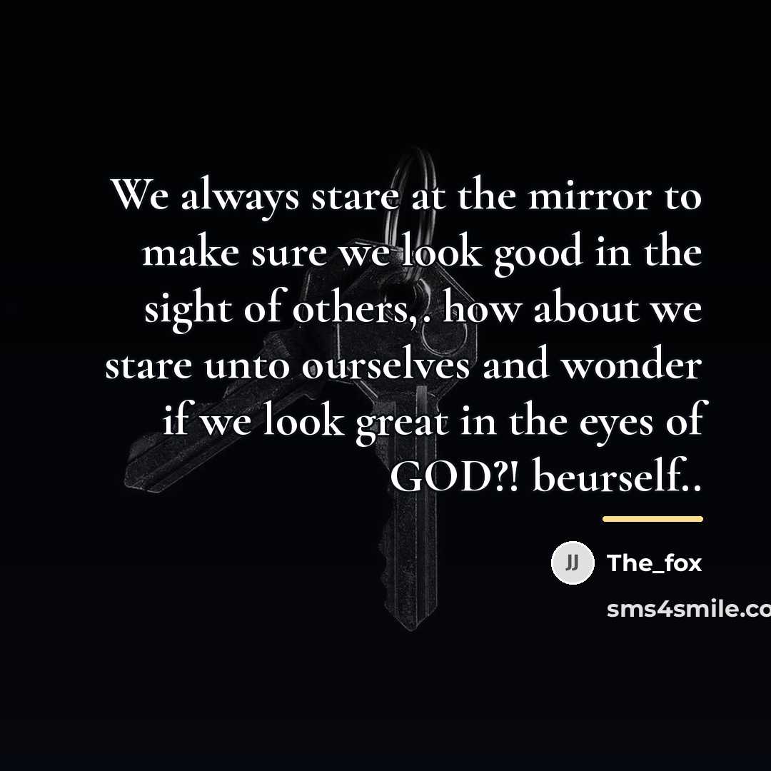 “We always stare at the mirror to make sure we…” quote by The_fox