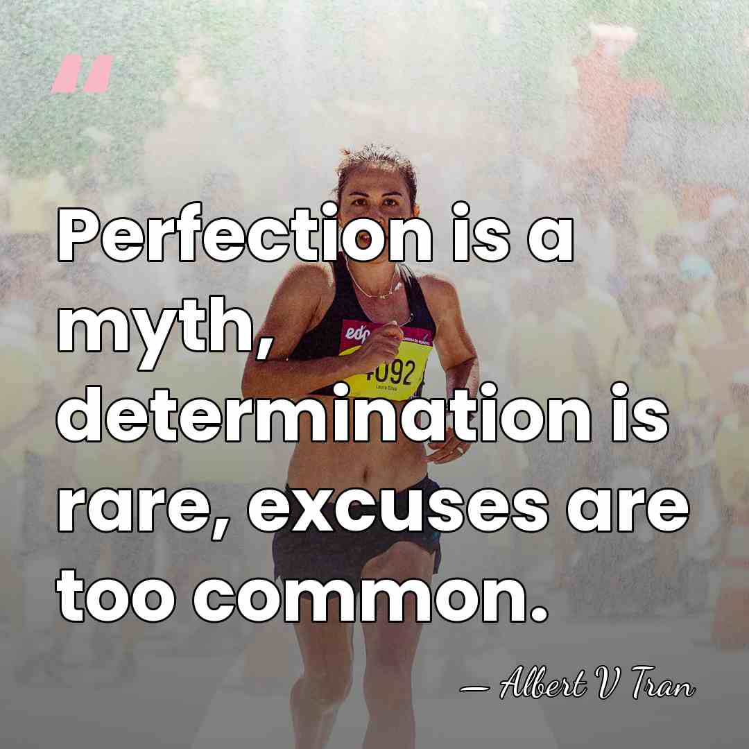 Perfection is a myth, determination is rare, excuses are too common. - Albert V Tran