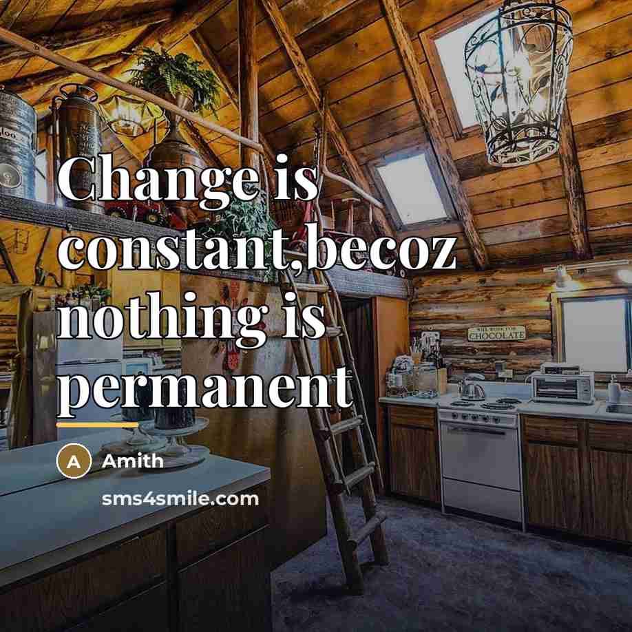 “Change is constant,becoz nothing is permanent…” quote by Amith