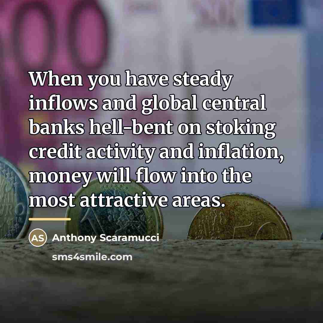 “When you have steady inflows and global central banks hell-bent…” quote by Anthony Scaramucci