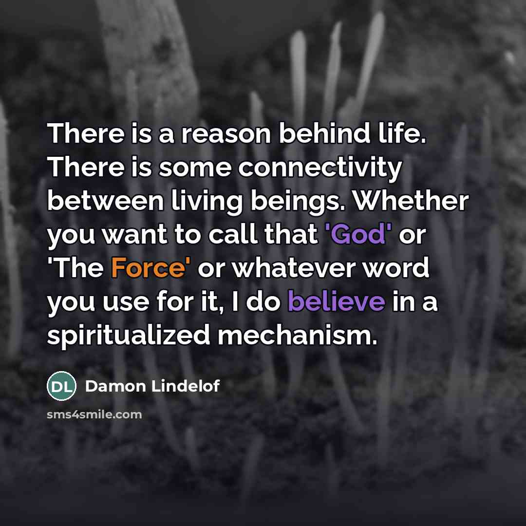 “There is a reason behind life. There is some connectivity…” quote by Damon Lindelof