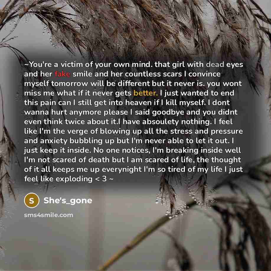 “~You're a victim of your own mind. that girl with…” quote by She's_gone