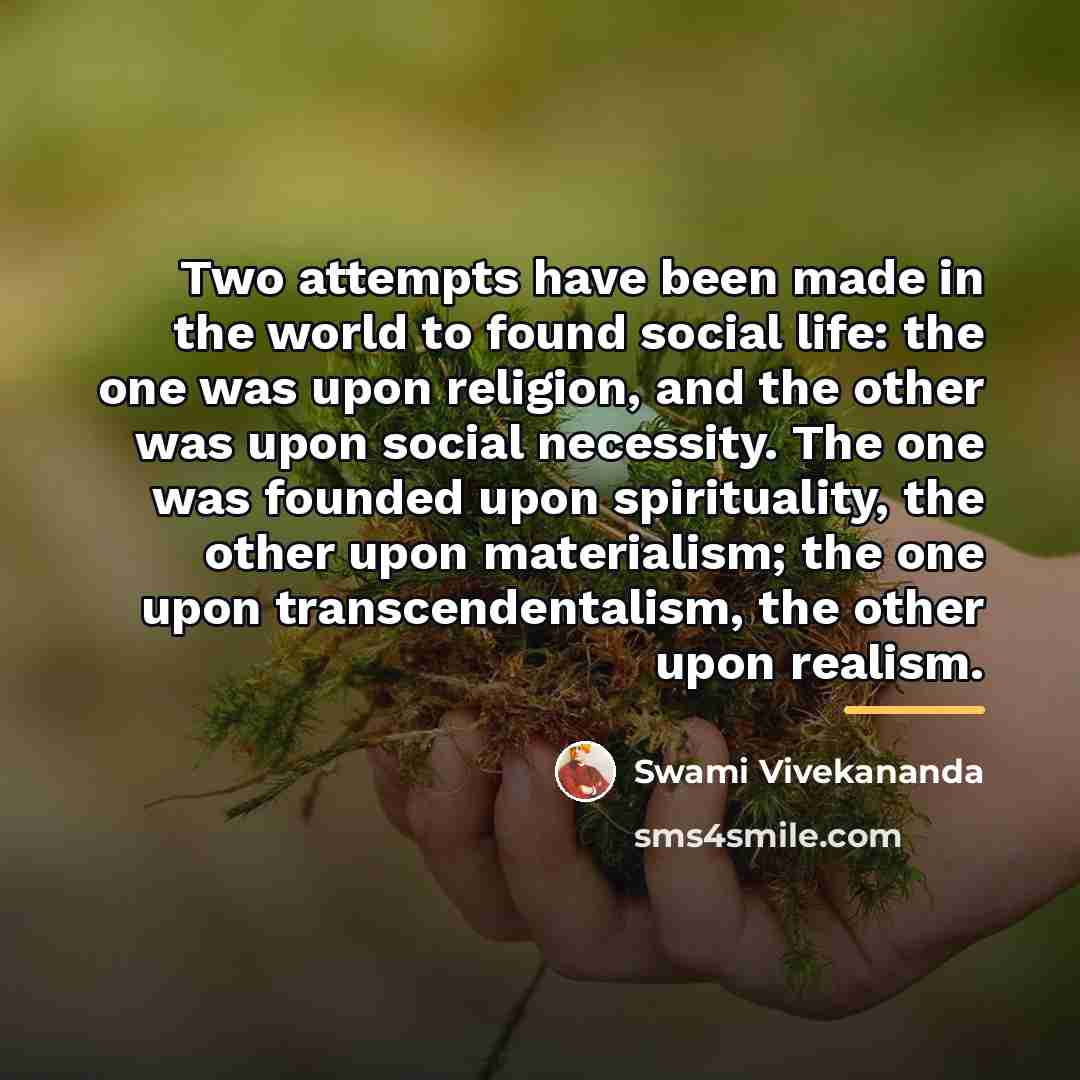 “Two attempts have been made in the world to found…” quote by Swami Vivekananda