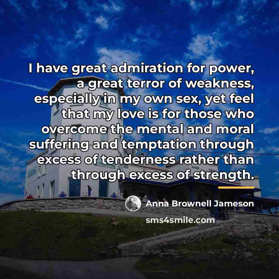 “I have great admiration for power, a great terror of…” quote by Anna Brownell Jameson