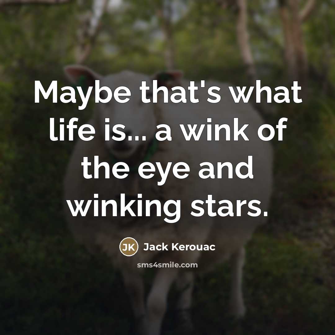 “Maybe that's what life is... a wink of the eye…” quote by Jack Kerouac