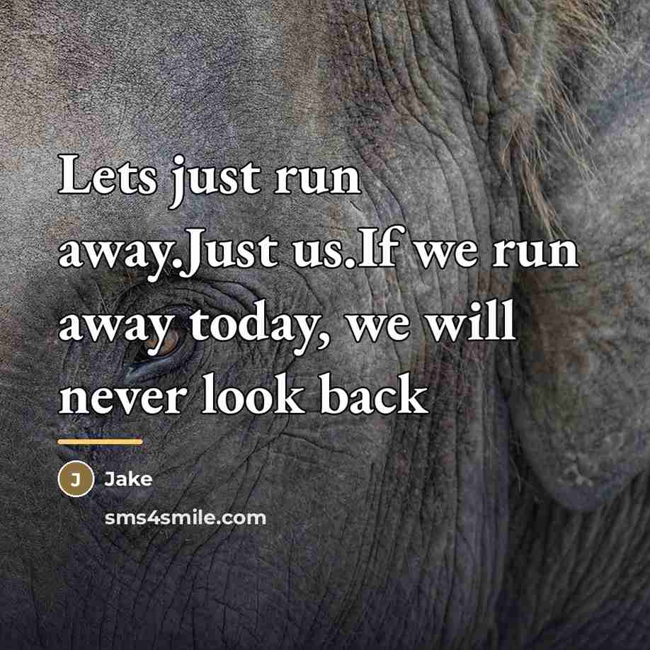 “Lets just run away.Just us.If we run away today, we…” quote by Jake