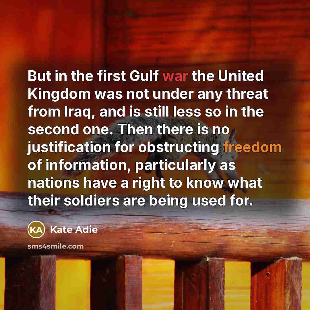“But in the first Gulf war the United Kingdom was…” quote by Kate Adie