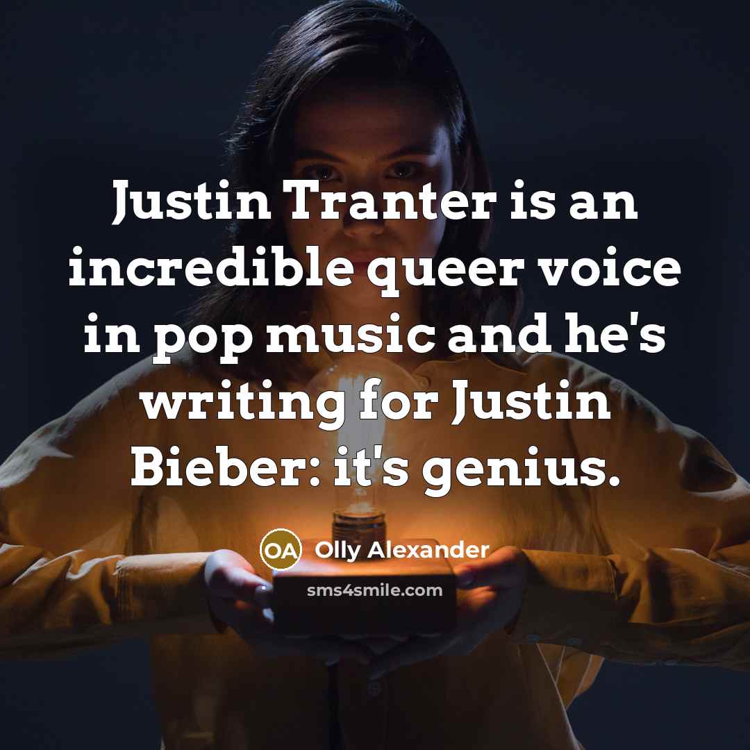 “Justin Tranter is an incredible queer voice in pop music…” quote by Olly Alexander