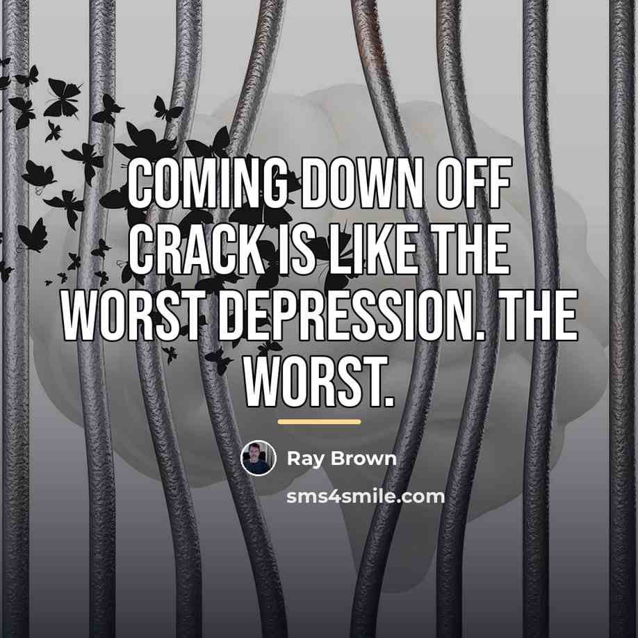 “Coming down off crack is like the worst depression. The…” quote by Ray Brown