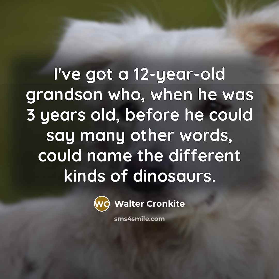 “I've got a 12-year-old grandson who, when he was 3…” quote by Walter Cronkite