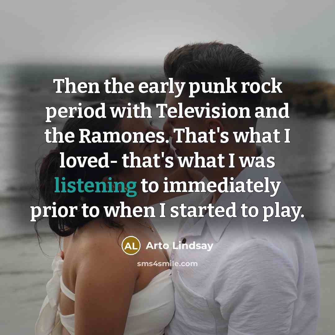 “Then the early punk rock period with Television and the…” quote by Arto Lindsay