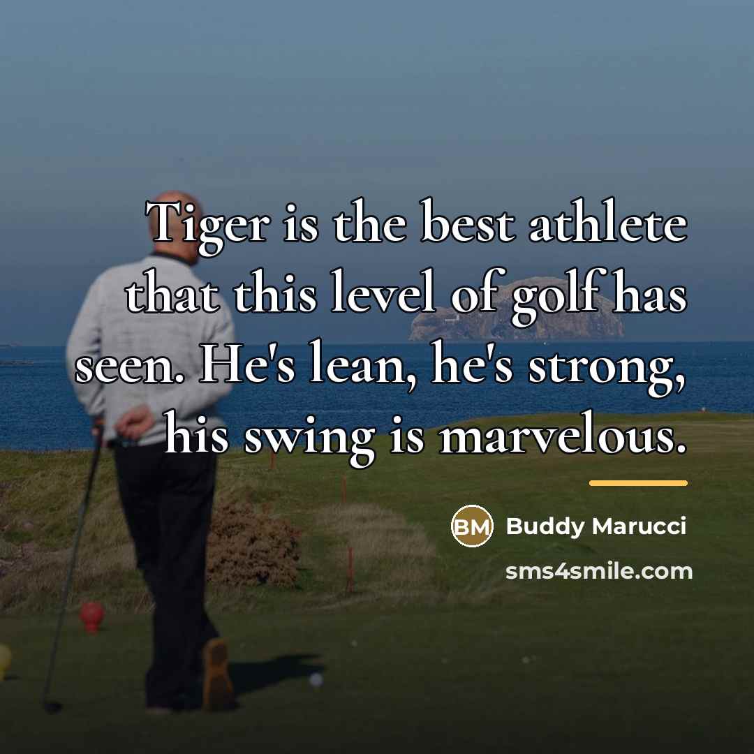 “Tiger is the best athlete that this level of golf…” quote by Buddy Marucci
