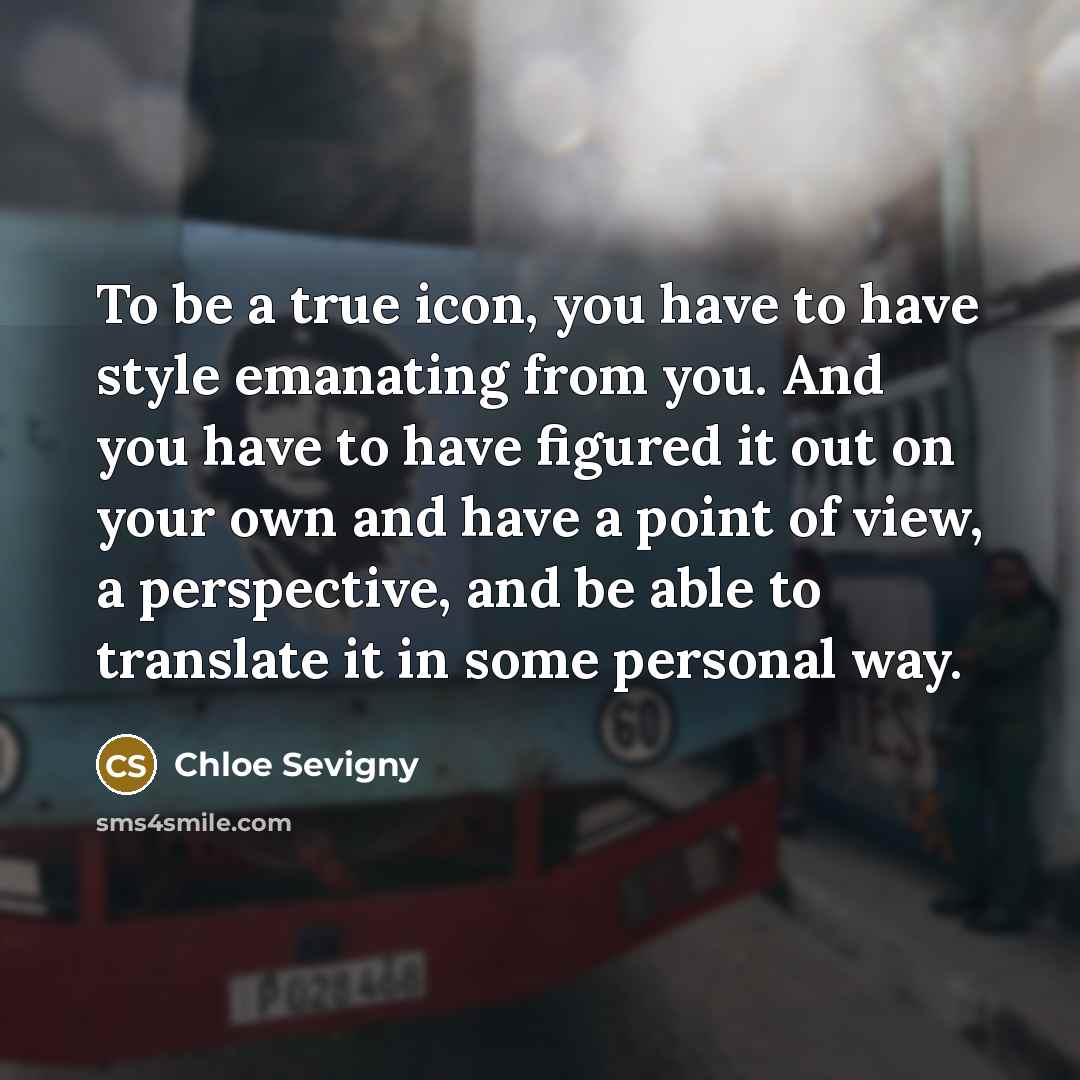 “To be a true icon, you have to have style…” quote by Chloe Sevigny