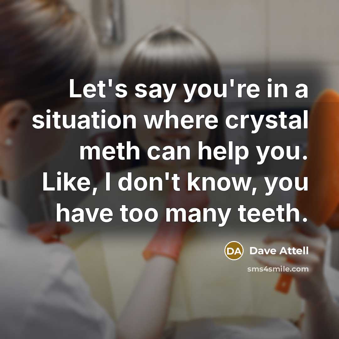 “Let's say you're in a situation where crystal meth can…” quote by Dave Attell