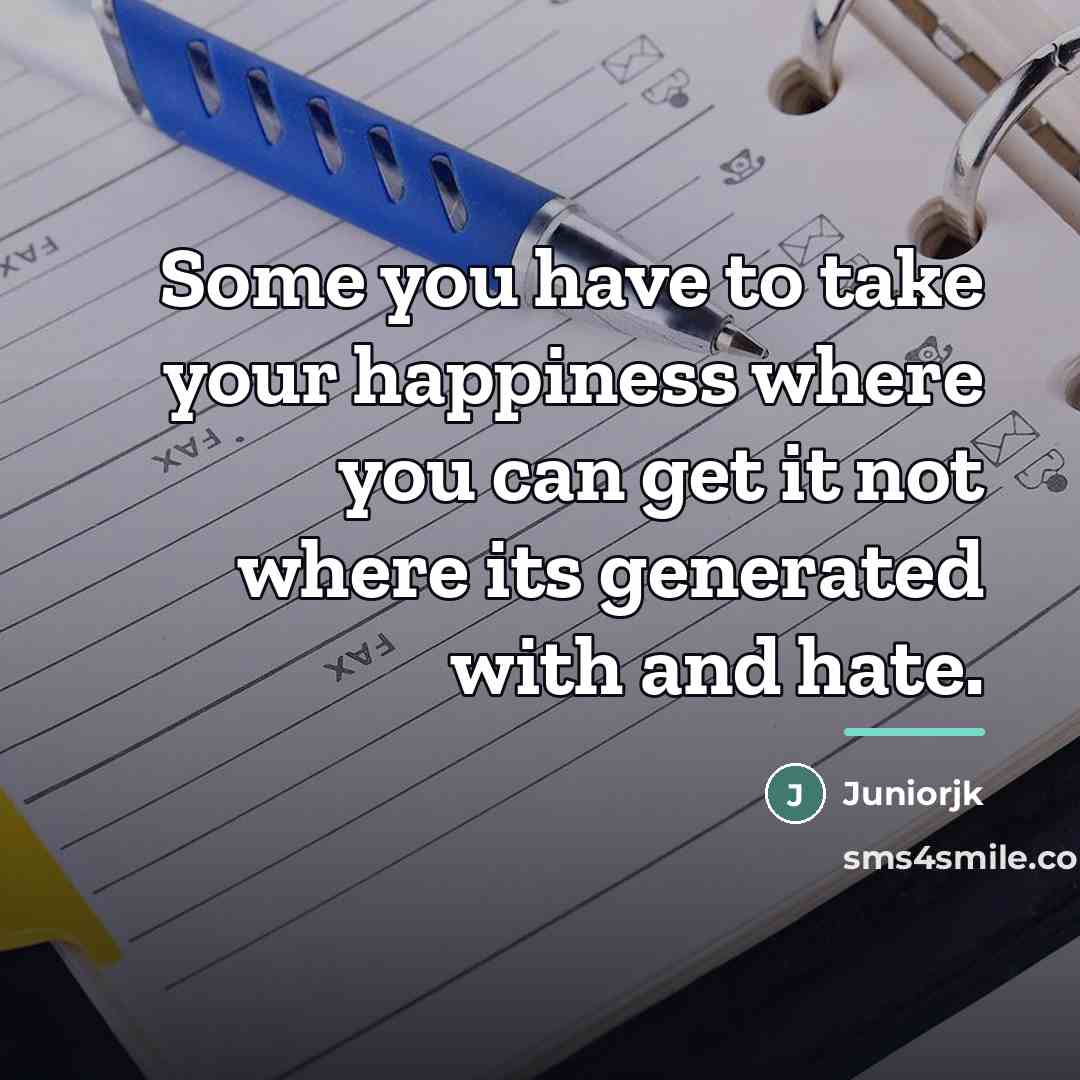“Some you have to take your happiness where you can…” quote by Juniorjk