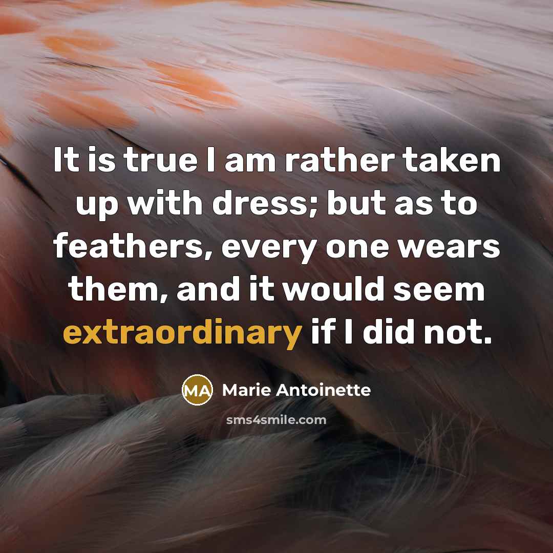 “It is true I am rather taken up with dress;…” quote by Marie Antoinette