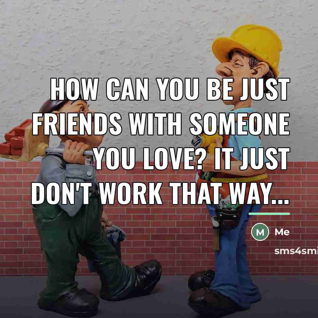 “How can you be just friends with someone you love?…” quote by Me
