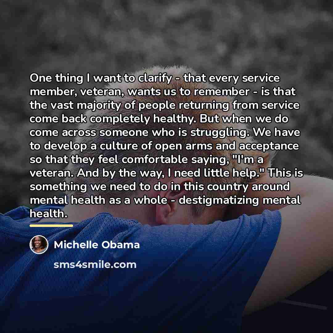 “One thing I want to clarify - that every service…” quote by Michelle Obama