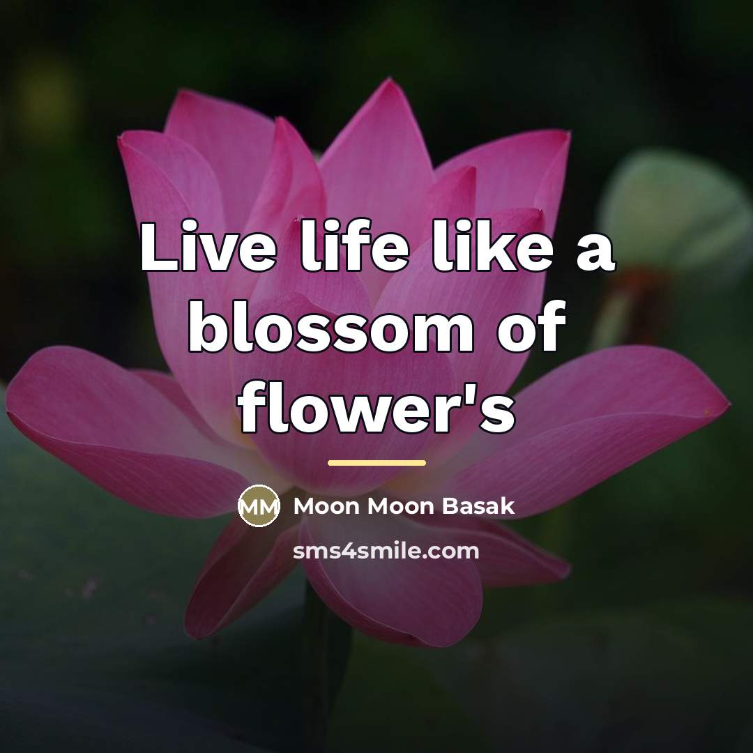 “Live life like a blossom of flower's…” quote by Moon Moon Basak