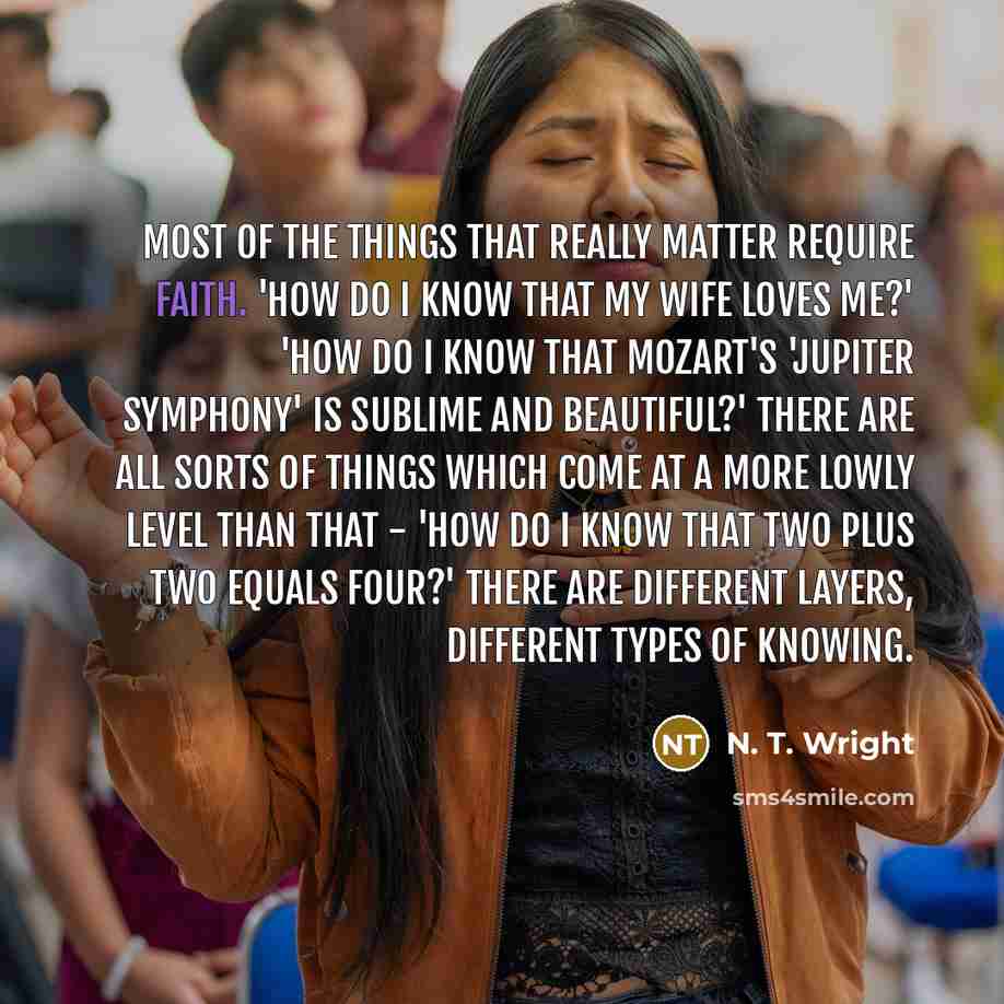 “Most of the things that really matter require faith. 'How…” quote by N. T. Wright