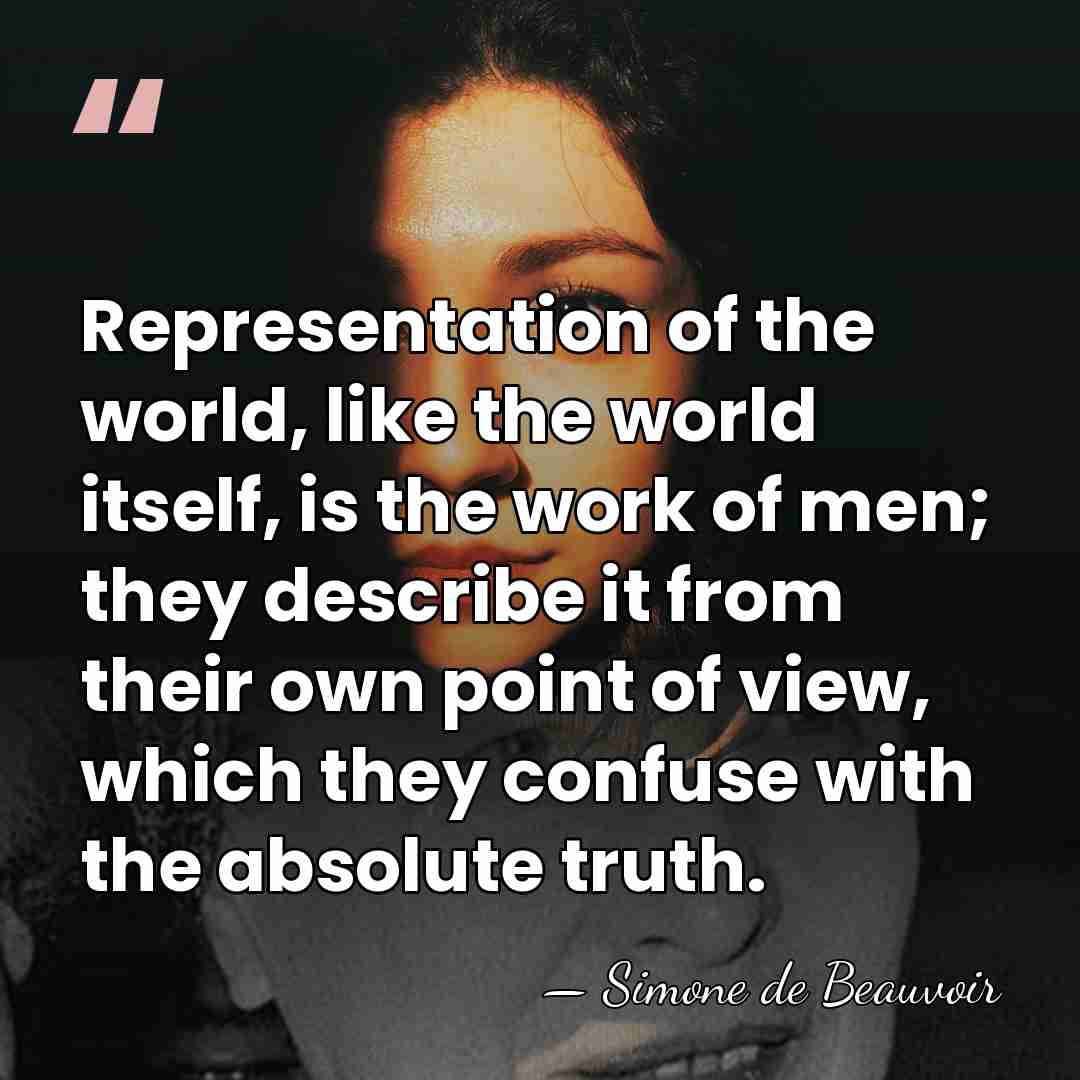 Representation of the world, like the world itself, is the work of&hellip; - Simone de Beauvoir