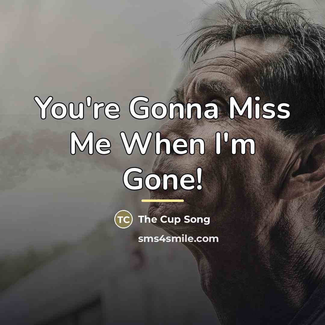 “You're Gonna Miss Me When I'm Gone!…” quote by The Cup Song