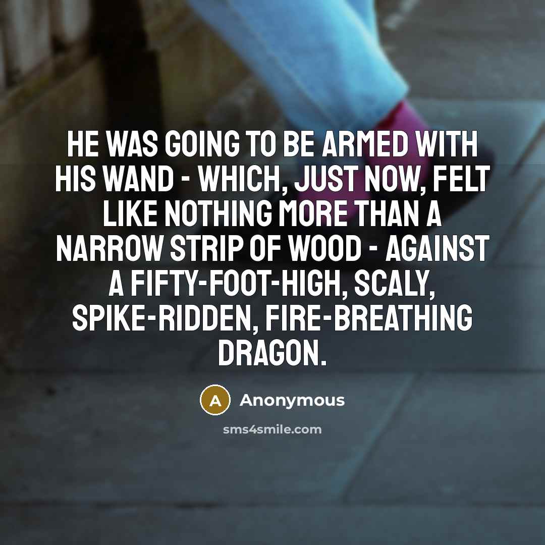 “He was going to be armed with his wand -…” quote by Anonymous