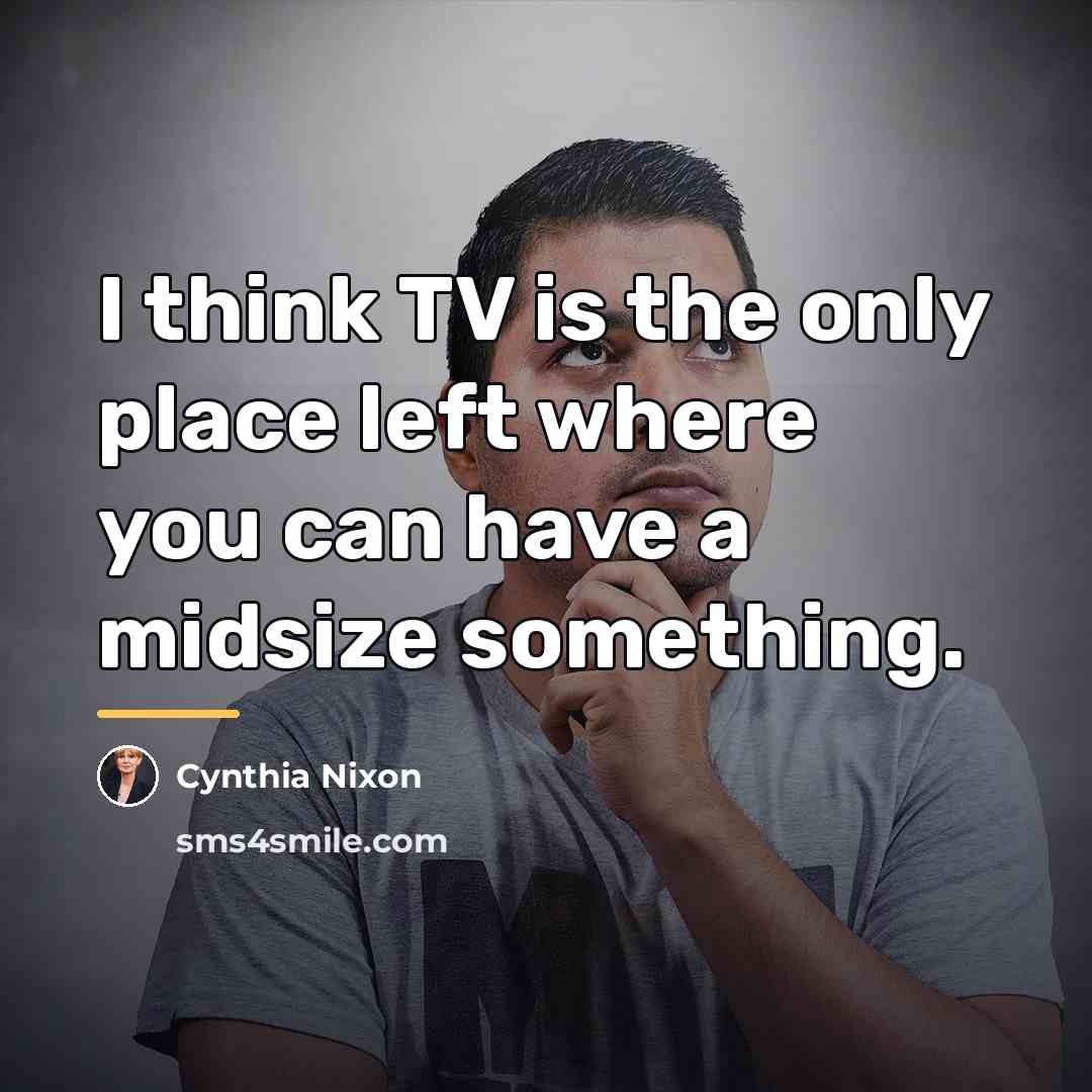 “I think TV is the only place left where you…” quote by Cynthia Nixon