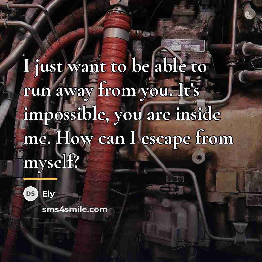 “I just want to be able to run away from…” quote by Ely
