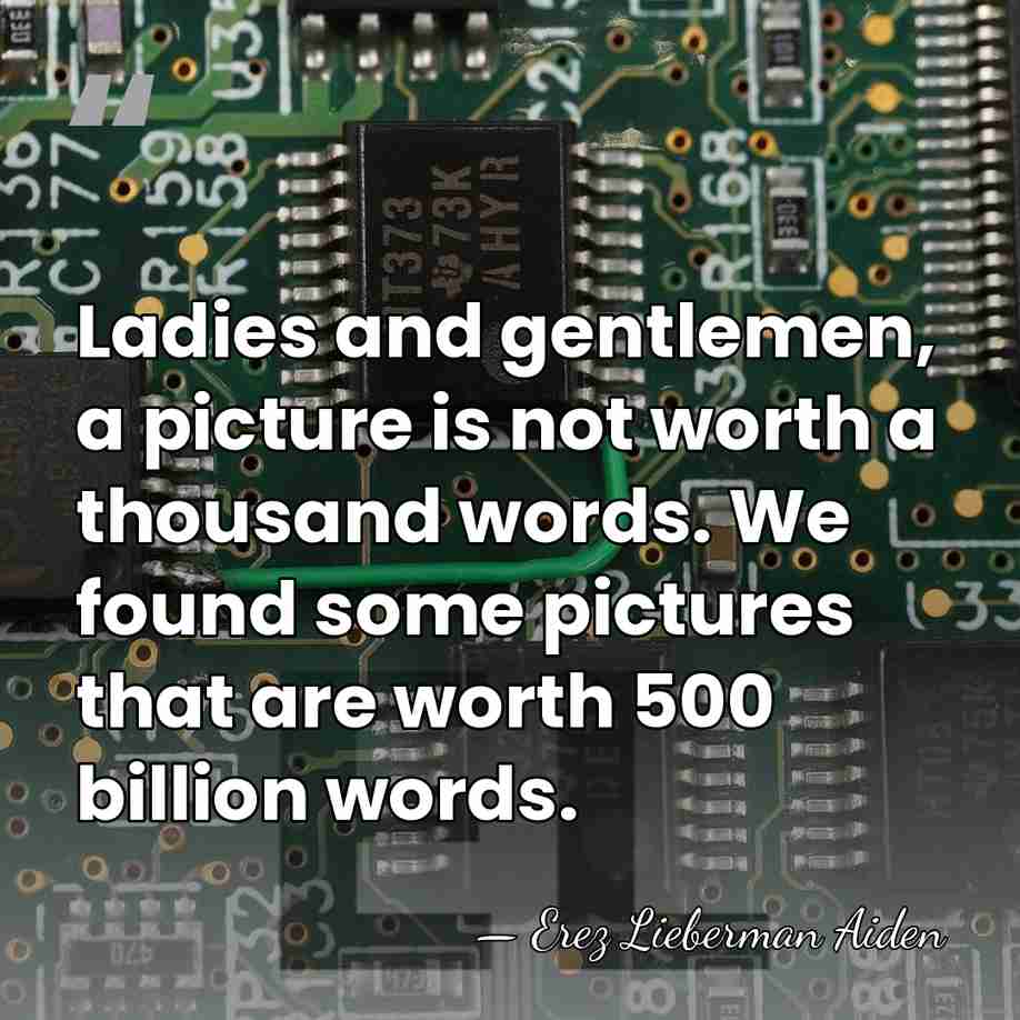 Ladies and gentlemen, a picture is not worth a thousand words. We&hellip; - Erez Lieberman Aiden