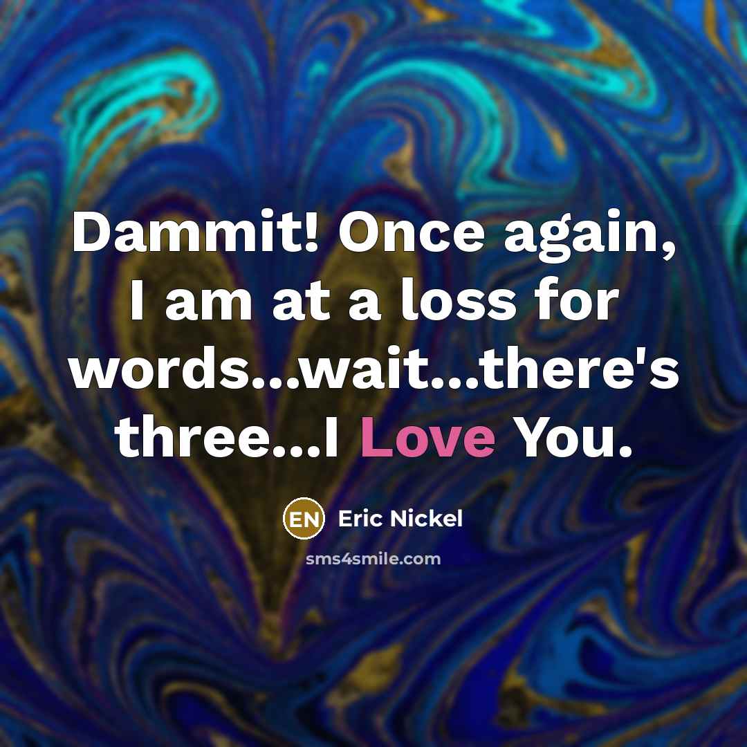 “Dammit! Once again, I am at a loss for words...wait...there's…” quote by Eric Nickel