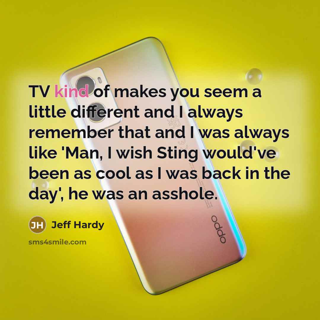 “TV kind of makes you seem a little different and…” quote by Jeff Hardy