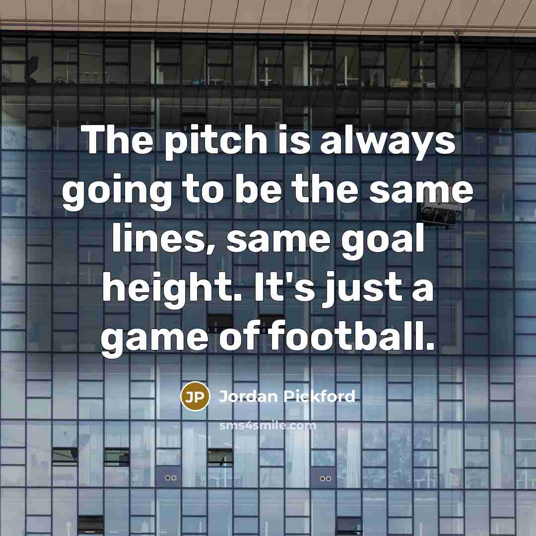 “The pitch is always going to be the same lines,…” quote by Jordan Pickford