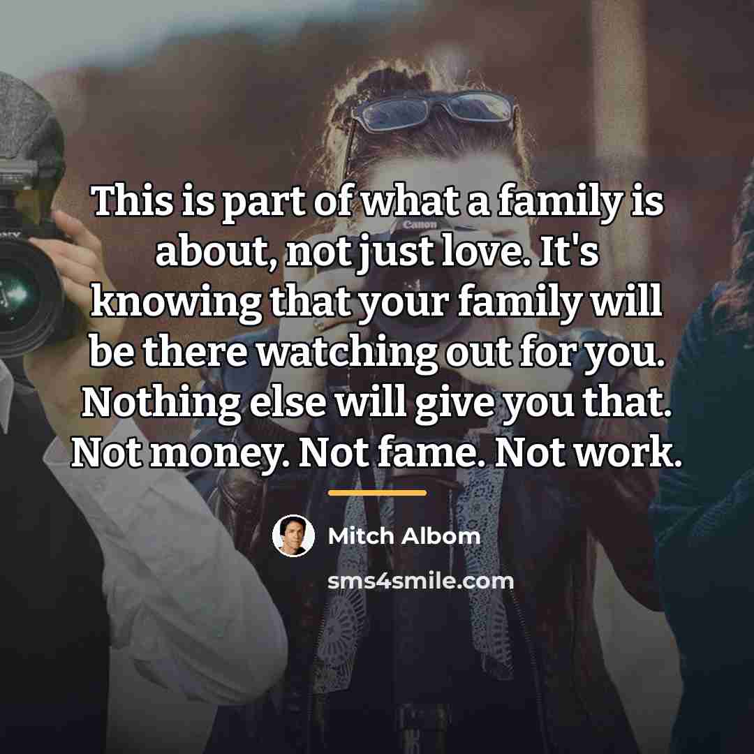 “This is part of what a family is about, not…” quote by Mitch Albom