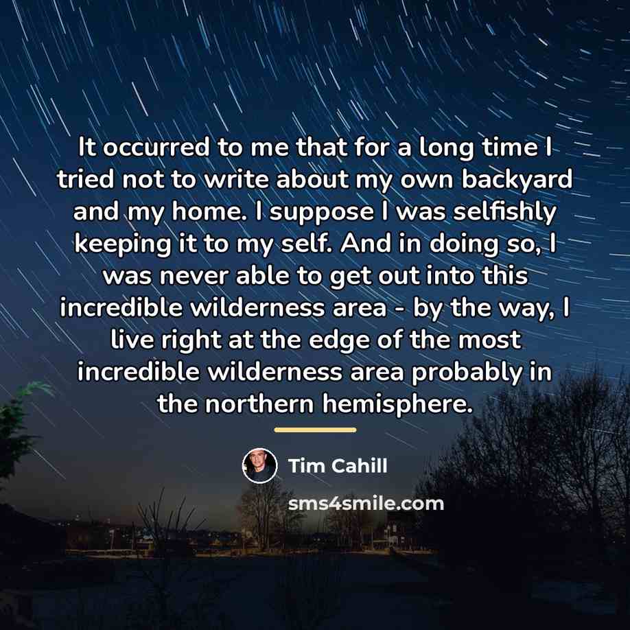 “It occurred to me that for a long time I…” quote by Tim Cahill