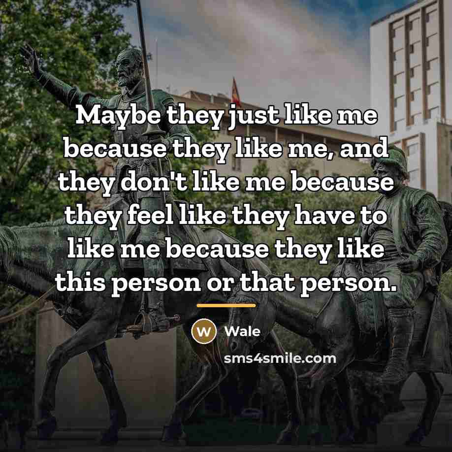 “Maybe they just like me because they like me, and…” quote by Wale