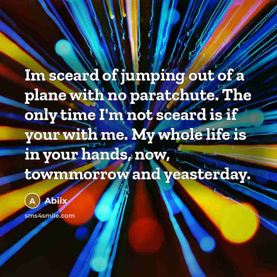 “Im sceard of jumping out of a plane with no…” quote by Abiix