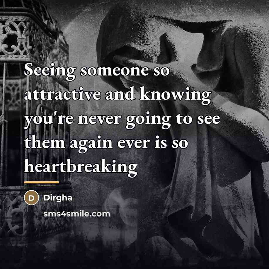 “Seeing someone so attractive and knowing you're never going to…” quote by Dirgha