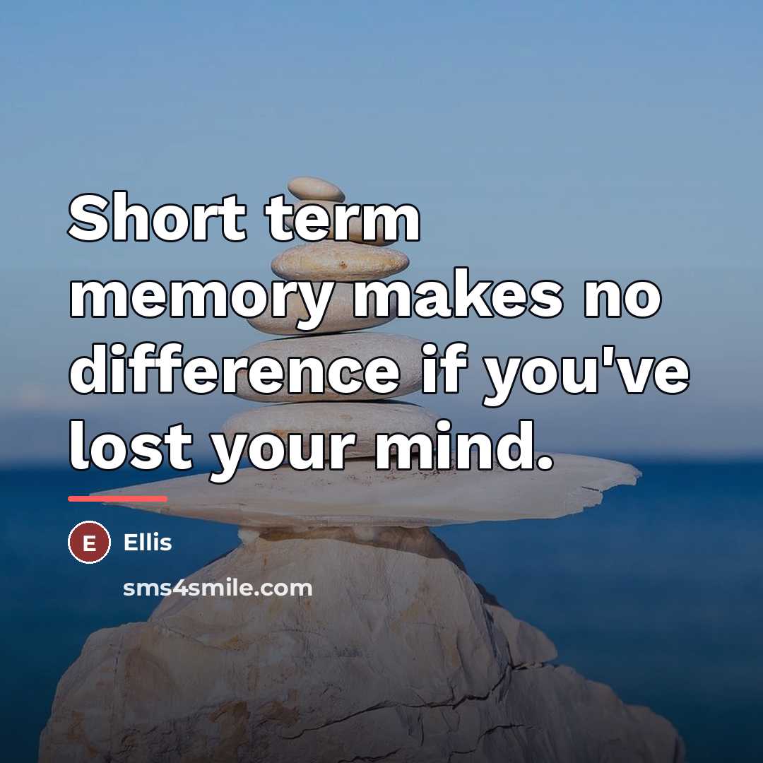“Short term memory makes no difference if you've lost your…” quote by Ellis