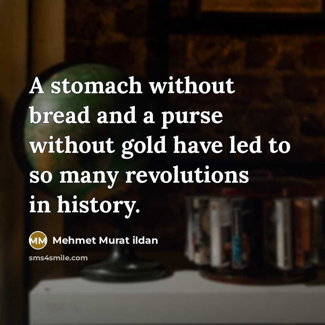“A stomach without bread and a purse without gold have…” quote by Mehmet Murat Ildan
