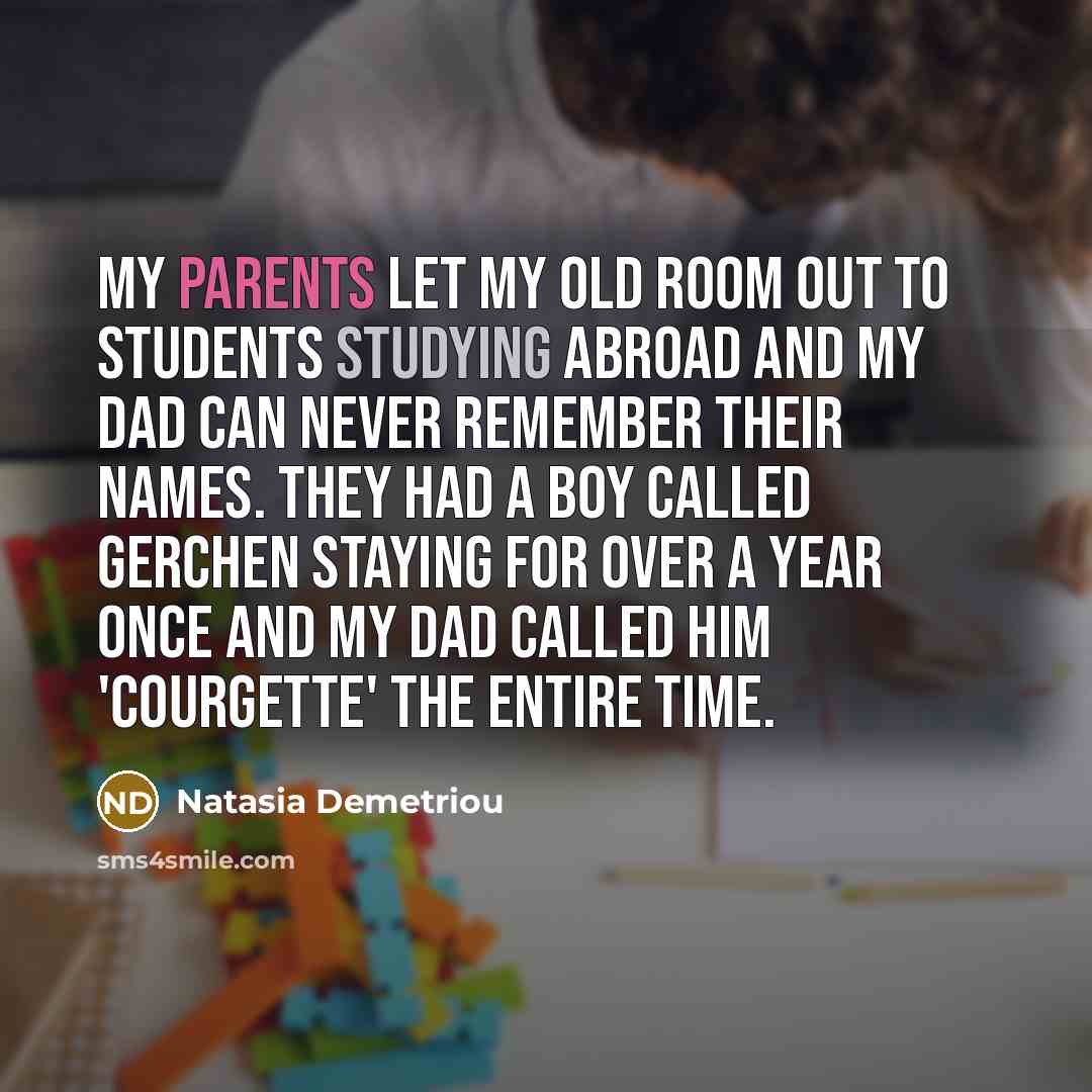 “My parents let my old room out to students studying…” quote by Natasia Demetriou
